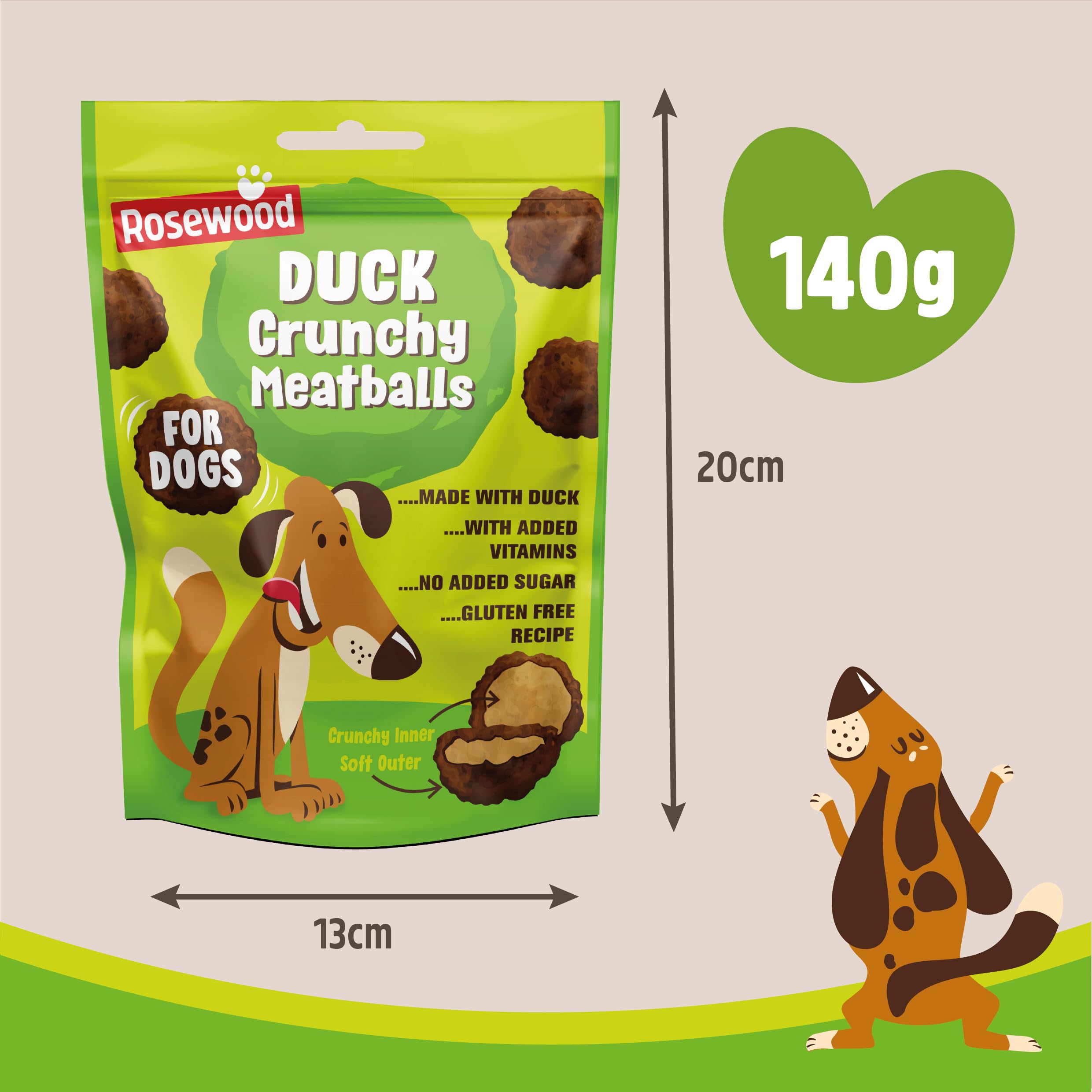 Rosewood Duck Crunchy Meatballs for Dogs, Gluten Free Dog Treats - Image 2