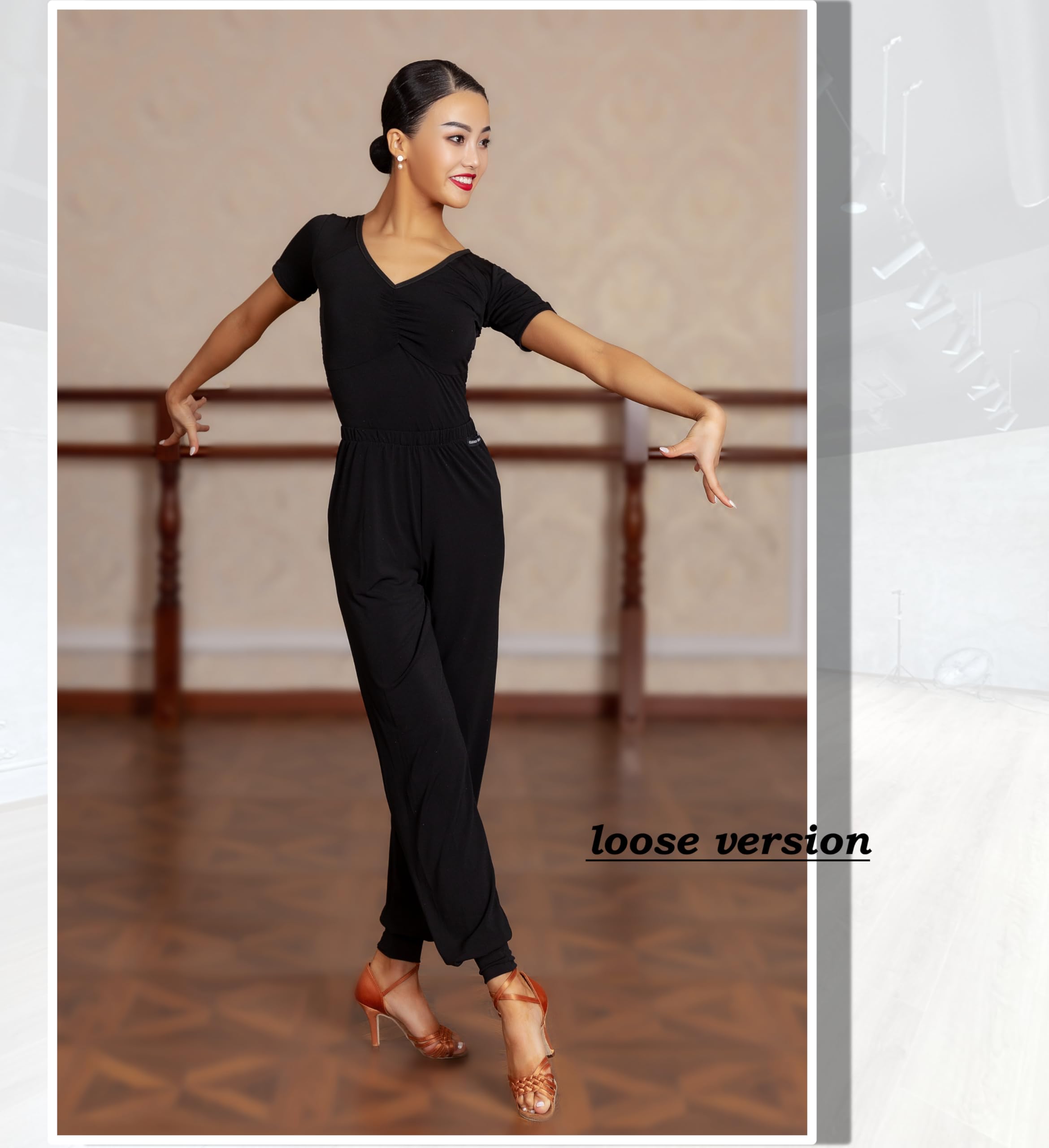 SCGGINTTANZ G4034 Latin Modern Ballroom Dance Professional tightened Cuff Design Pants/Trousers