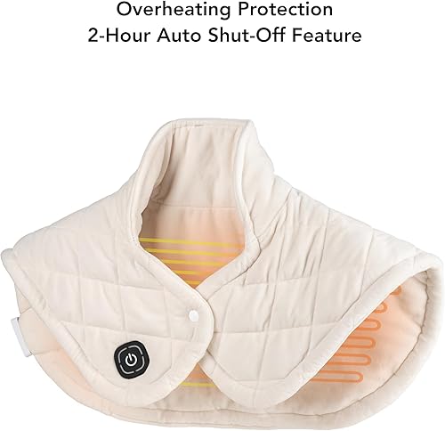 Miniatura 7 de Berkshire Blanket Almohadilla térmica con peso  Almohadilla térmica eléctrica de forro polar de gamuza sintética para aliviar el dolor de cuello,