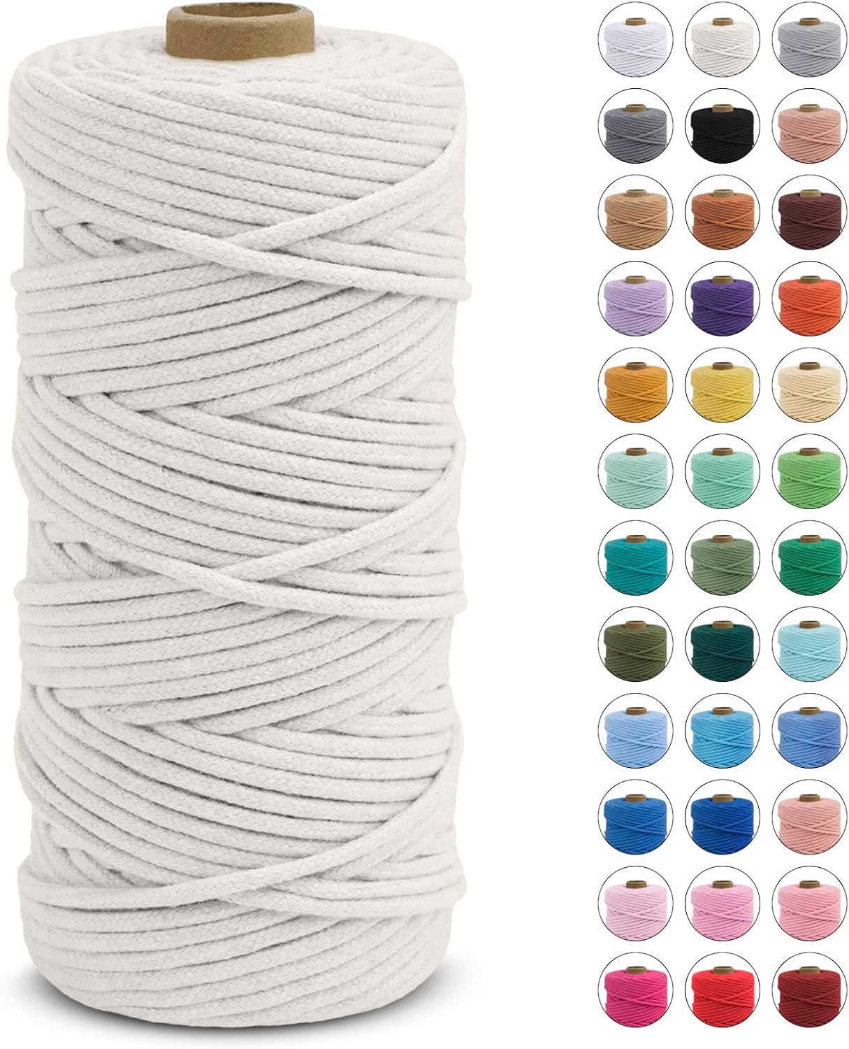 Amazon.com: LEREATI Braided Macrame Cord 3mm x 109 Yards, Macrame Rope ...