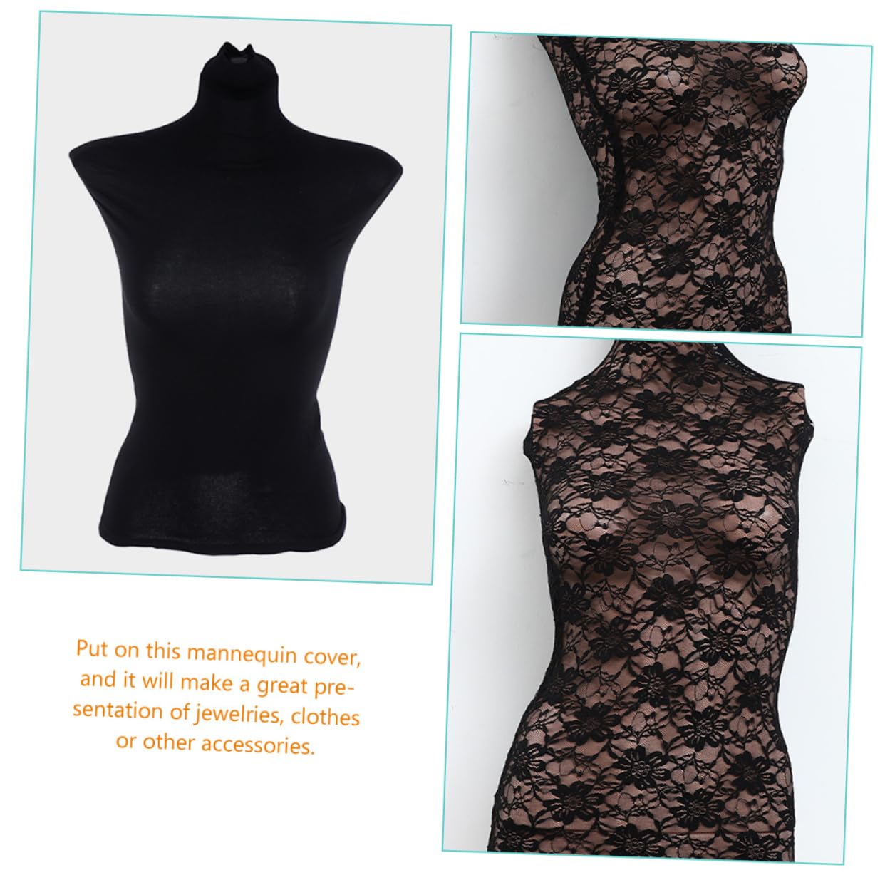 SOLUSTRE 2Pcs Mannequin Cover Cotton Fabric Dress Form Cover for Clothing Display Lace Cotton Mannequin Accessory for Fashion and Jewelry Stores