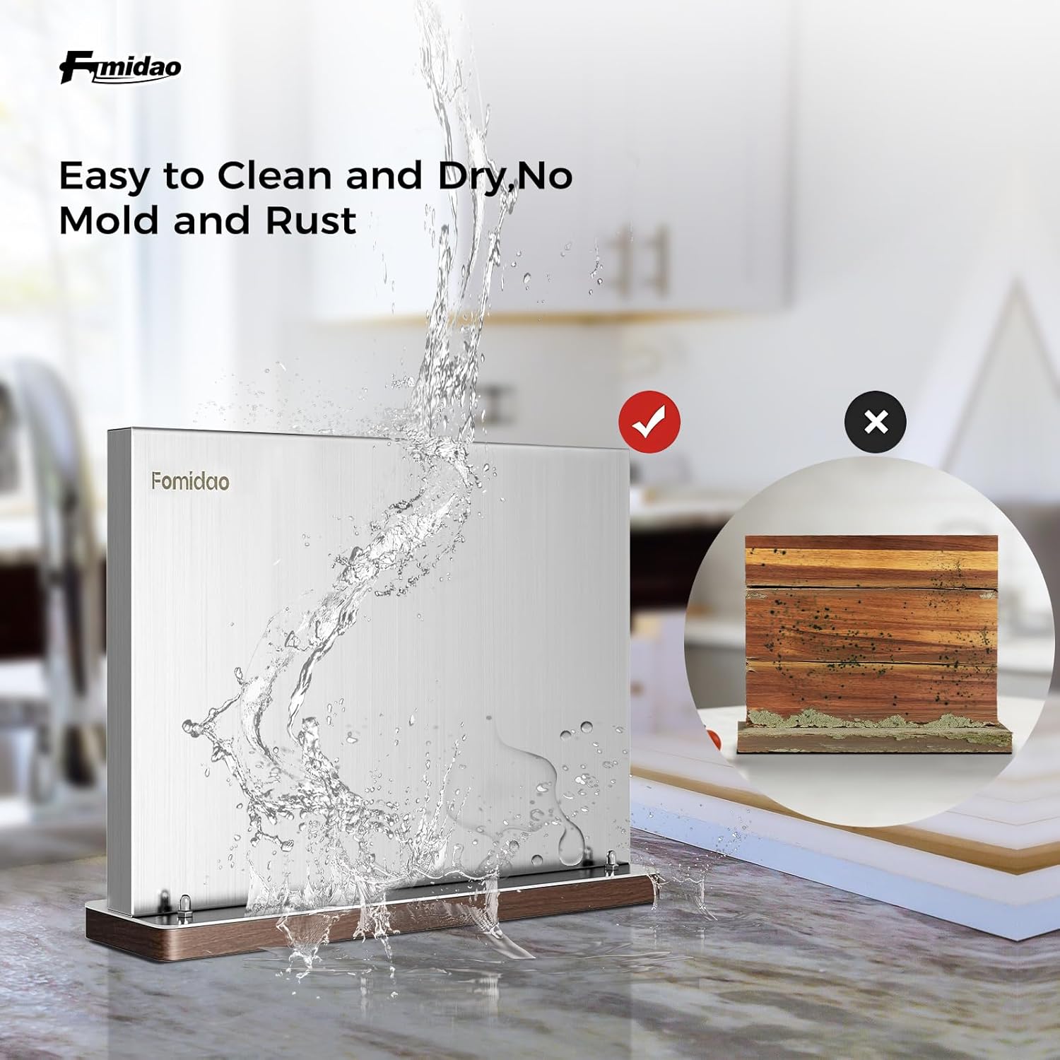 Magnetic Knife Holder Stand,Stainless Steel Magnetic Knife Block Without Knives,Power Magnetic Knife Rack Strip,Double Sided Magnet Knife Storage Organizer