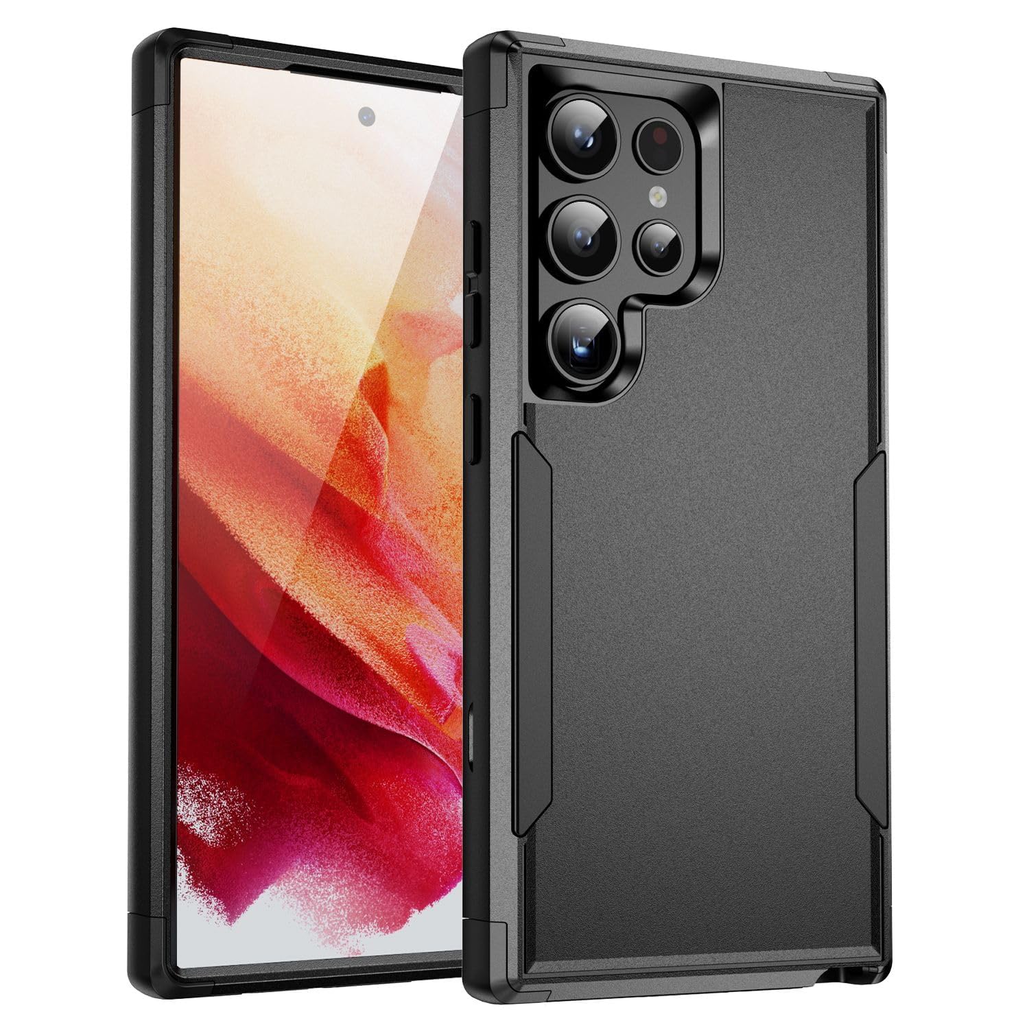 SHOCK PROOF® Dual Layer Hard Back Compatible Case for Samsung Galaxy S24 Ultra Cover PC + TPU Shockproof Full Protection Pouch Without Built-in Screen Protector - Black (B0C6KFQRZB) Amazon Price History, Amazon Price Tracker