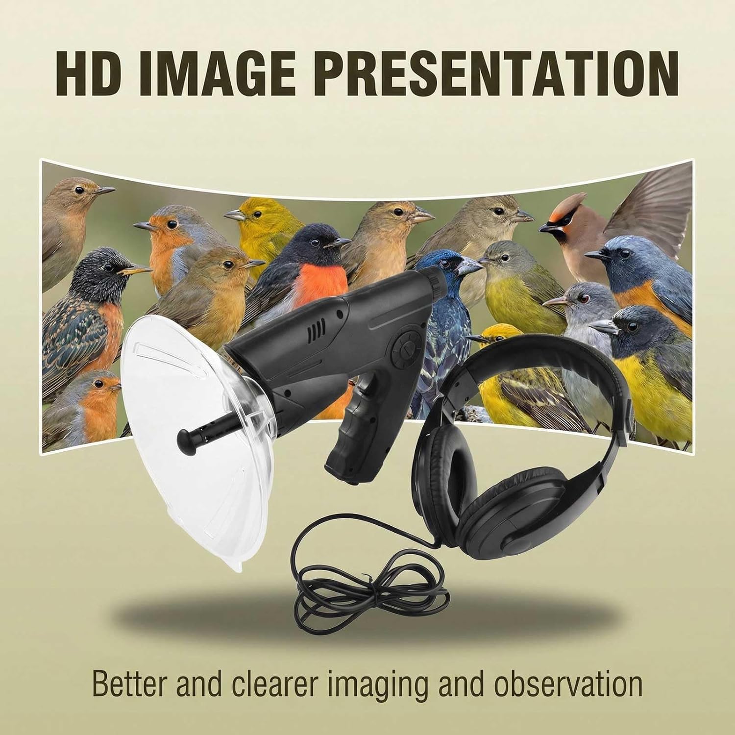 Parabolic Microphone Bird Monocular Spy Ear Bionic Listening Device Nature Observing Record for Long Range Listening Device up to 8X Magnification Monocular Soun
