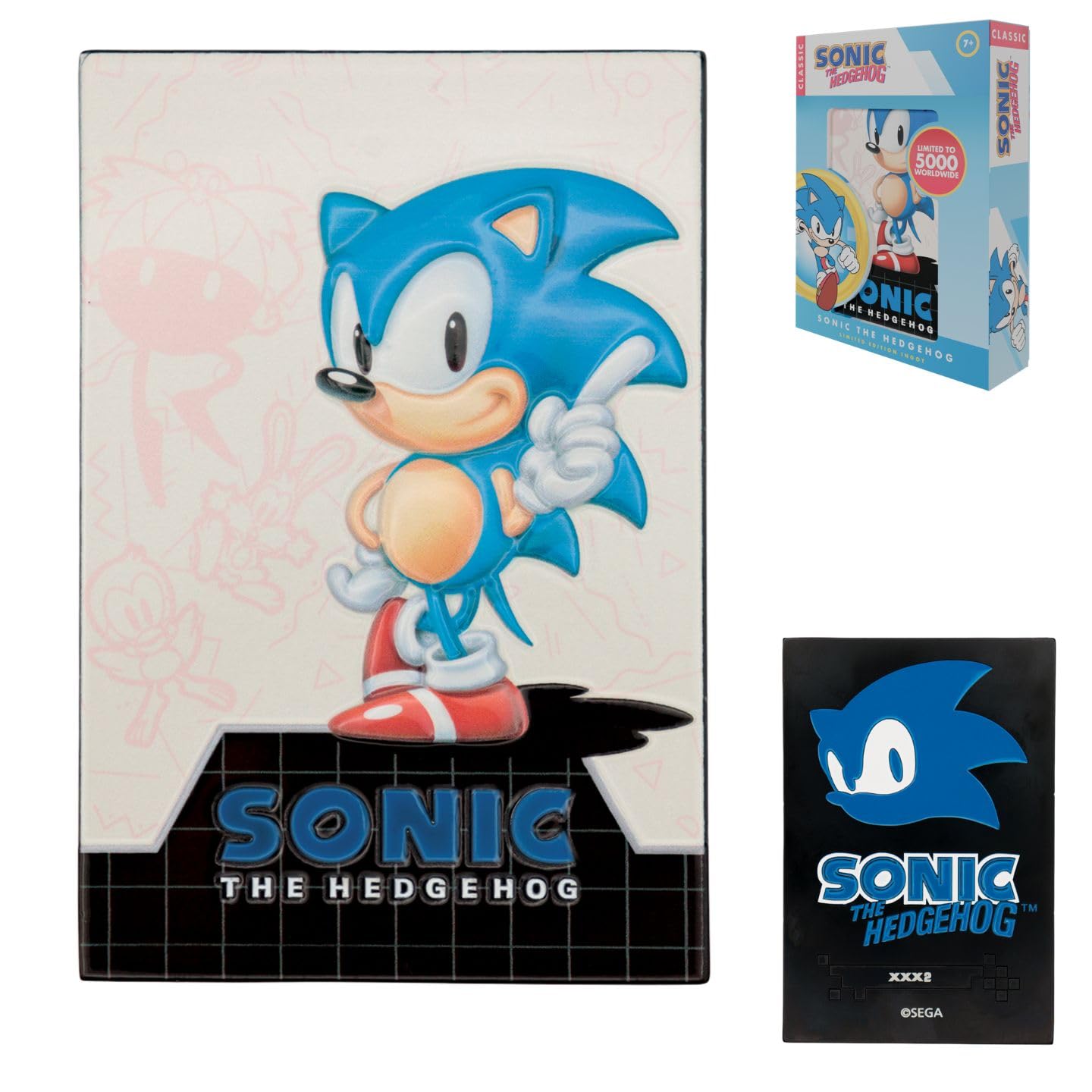 FaNaTtik Sonic the Hedgehog 35th Anniversary Limited Edition Ingot – Officially Licensed Metal Collectible, Numbered with Display Stand