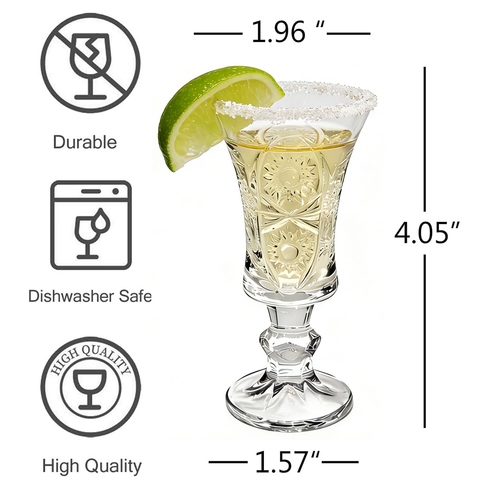 Juego de 6 vasos de chupito de 1.5 onzas