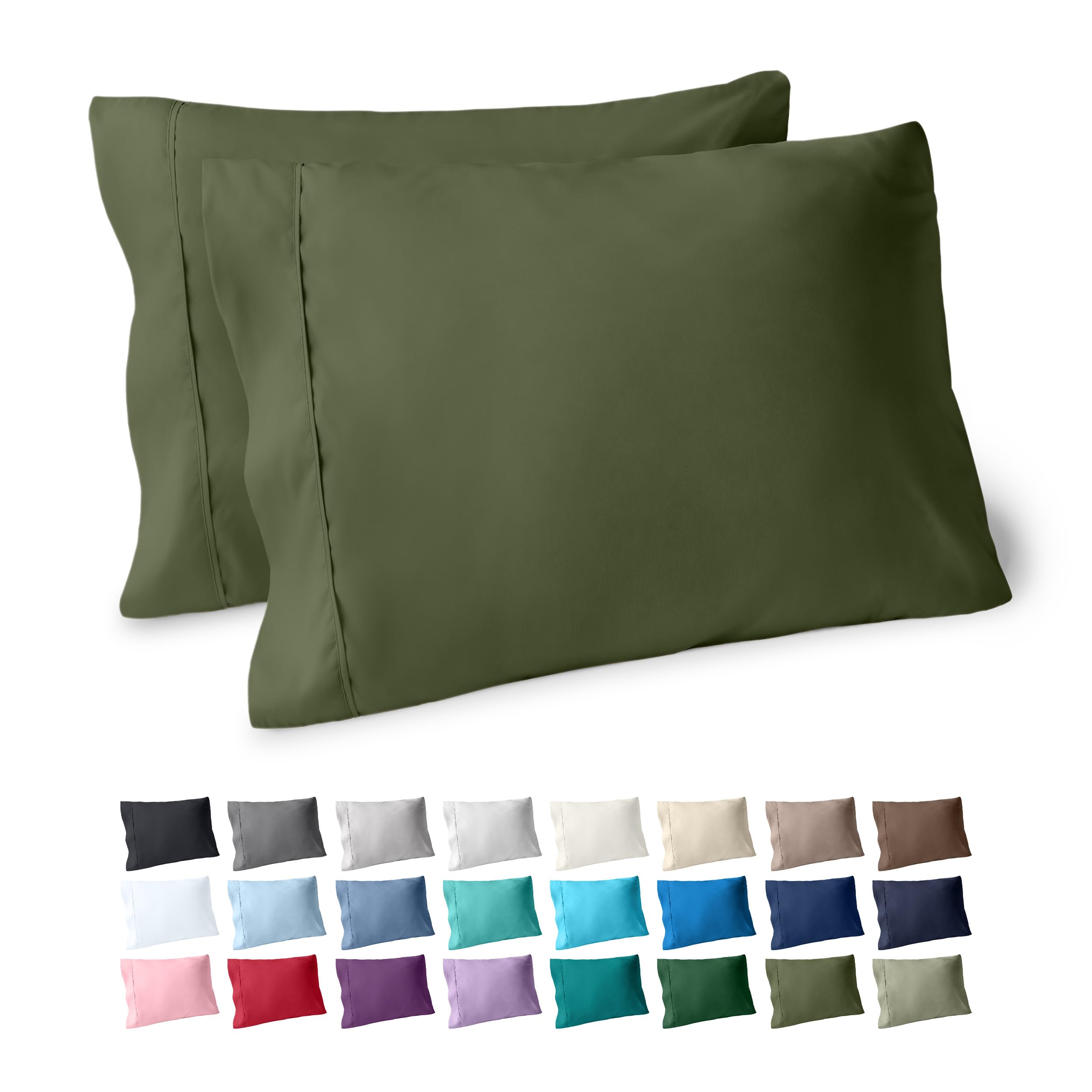 Bare Home Pillowcases Open End (Standard Set of 2, Cypress)