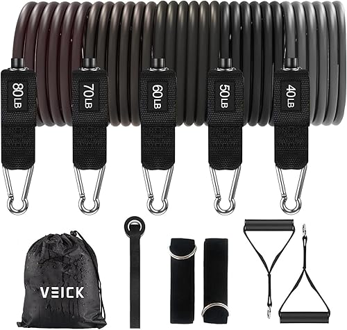 VEICK Resistance Bands, Exercise Bands, Workout Bands, Resistance Bands for Working Out with Handles for Men and Women, Exercising Bands for
