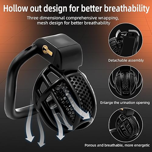 Miniatura 3 de Jaula de castidad masculina para el pene - Jaula de castidad para hombre, ejercicio de pene impreso en 3D, equipo de bondage negro, ligero, juguete