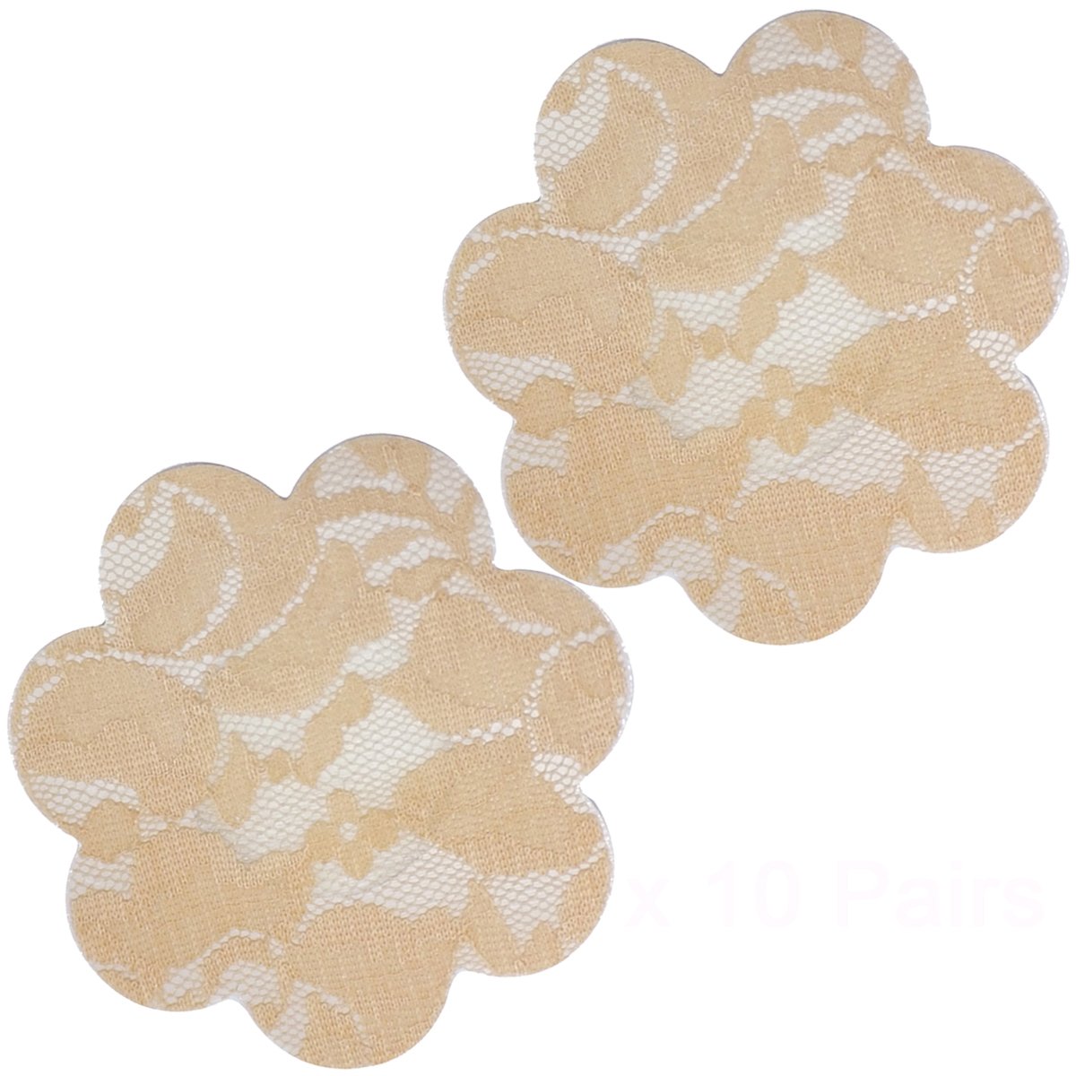 DoHopeSexy Disposable Nipple Covers Adhesive Stain Breast Pasties Bra Stickers (Beige Flower)