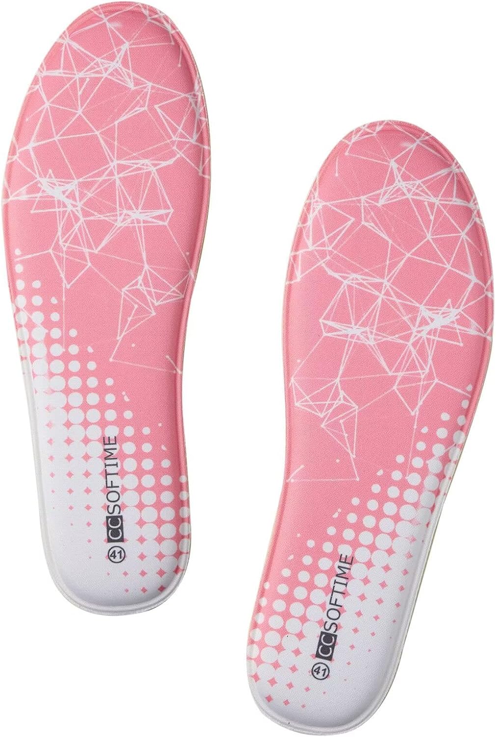 Memory Foam Shoe Inserts for Women, Replacement Insoles for Work Boots Running Shoes Hiking Shoes Sneakers Cushion Shoe Liners Pink W6