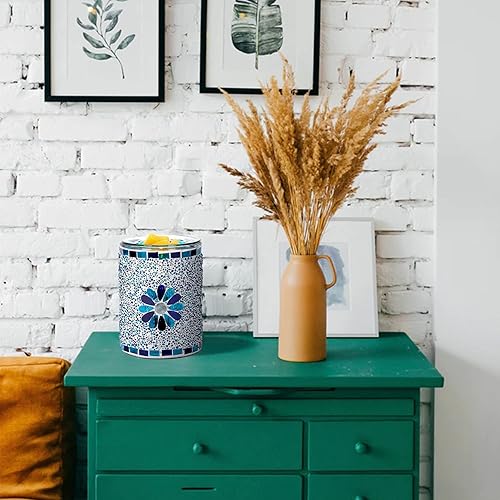 Miniatura 6 de COOSA Calentador de cera de vidrio de mosaico, quemador de aceite eléctrico, calentador de cera de velas, calentador de cera para cera perfumada,