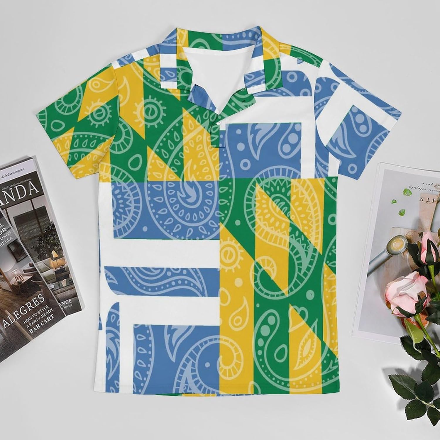 Maryland Flag Paisley Pattern Novelty Men's Short Sleeve Shirt Golf Tennis Shirts Work T-Shirt Sport Tee