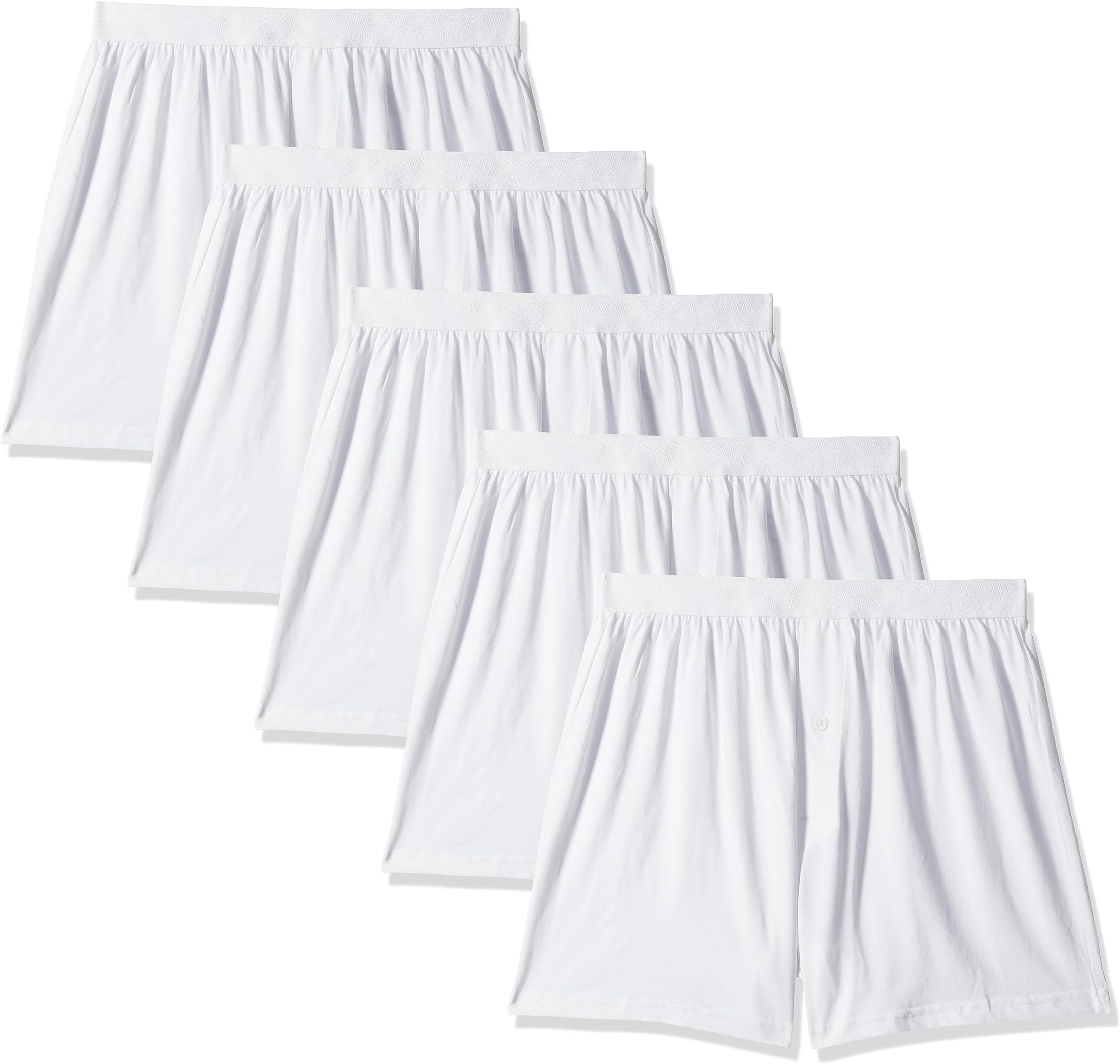 Marks & Spencer Men's Cotton Plain Boxers (Pack of 5) (8304F_White_M)