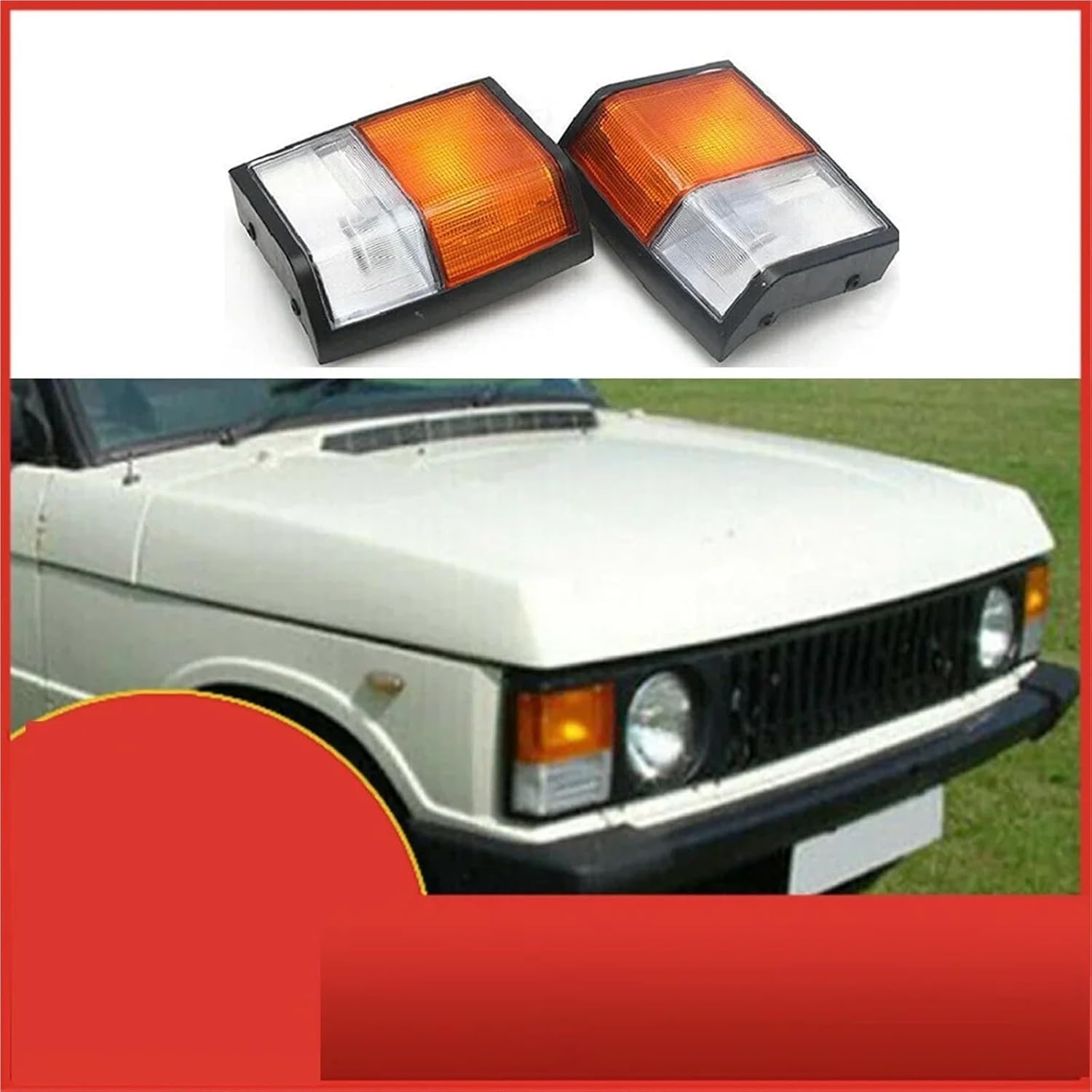 1 PC Turn Signal Corner Light Lamp Compatible With Land Rover Range Rover Classic 1971 1972 1973 1974 1975 1976 1977 1978 1979-1986(1 PC left)