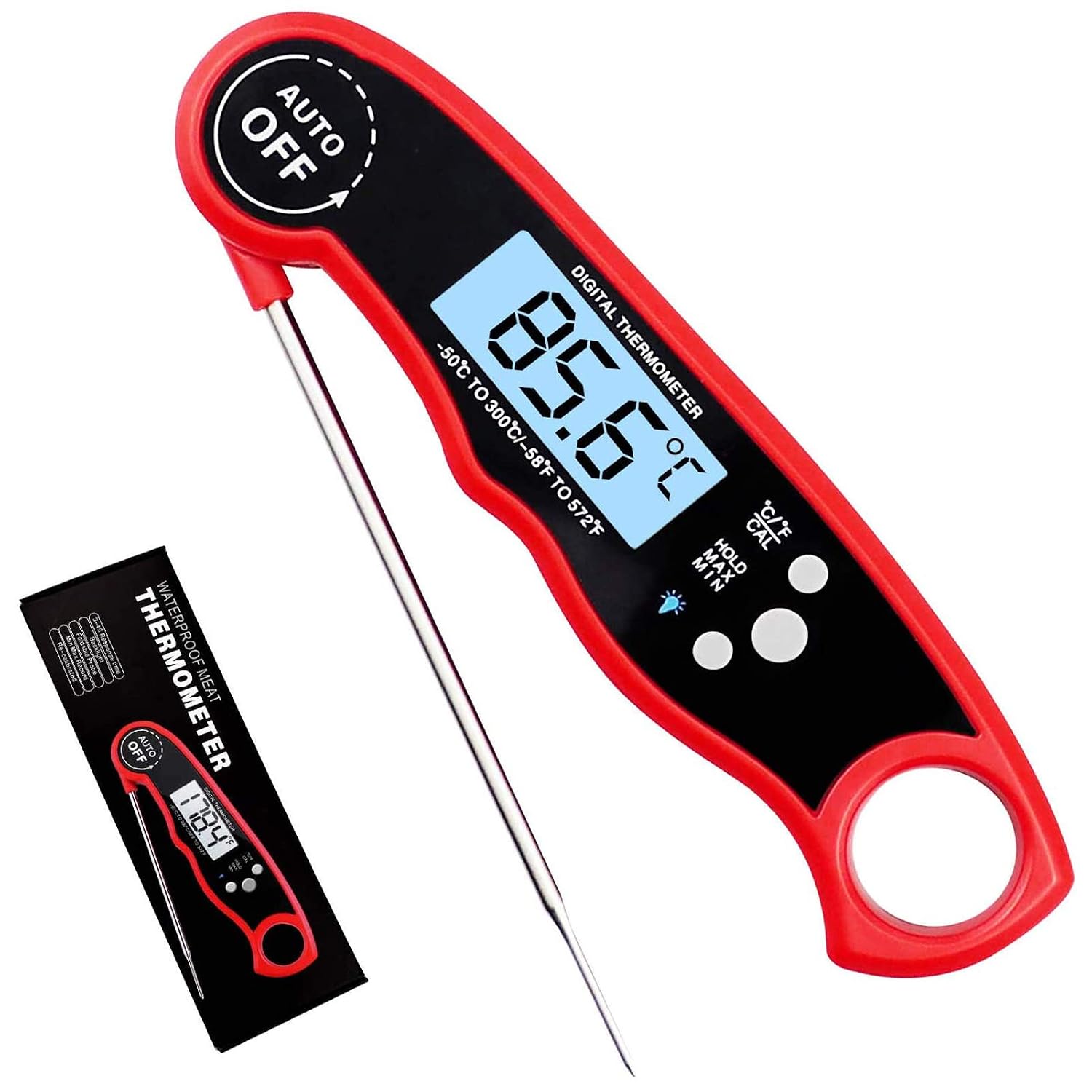 One-Day Sale: Up to 80% Off Purp Pie Instant Read Digital Meat Thermometer, Waterproof Ultra Fast Food Thermometer with Backlight & Calibration, Electric Probe Thermometer for Grill, Cooking, Kitchen Baking, BBQ (Red) Holiday Deals 🛒 Purp Pie Instant Read Digital Meat Thermometer, Waterproof Ultra Fast Food Thermometer with Backlight & Calibration, Electric Probe Thermometer for Grill, Cooking, Kitchen Baking, BBQ (Red)