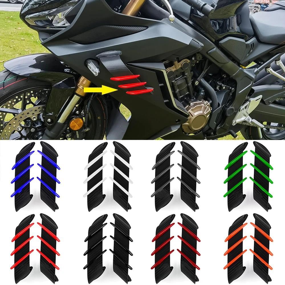 Winglets Aérodynamiques Pour Moto – Ailerons Latéraux En ABS – 5 Couleurs Disponibles (noir, Rouge, Vert, Bleu, Carbone) – Longueur 39,3 Cm