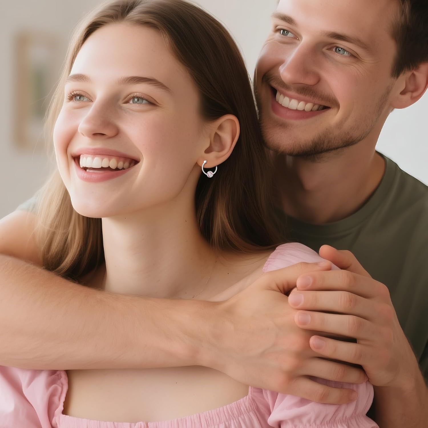 VONALA Baseball Hoop Earrings for Women 925 Sterling Silver Sports Earrings Baseball Jewelry Gifts for Sensitive Ears - Image 4