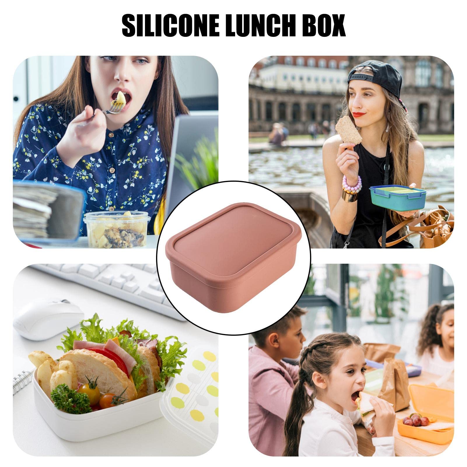 Contenitore Bento In Silicone 100% Per Adulti - 3 Scomparti, 1360g, Verde - Adatto A Microonde, Congelatore, Lavastoviglie, Senza BPA