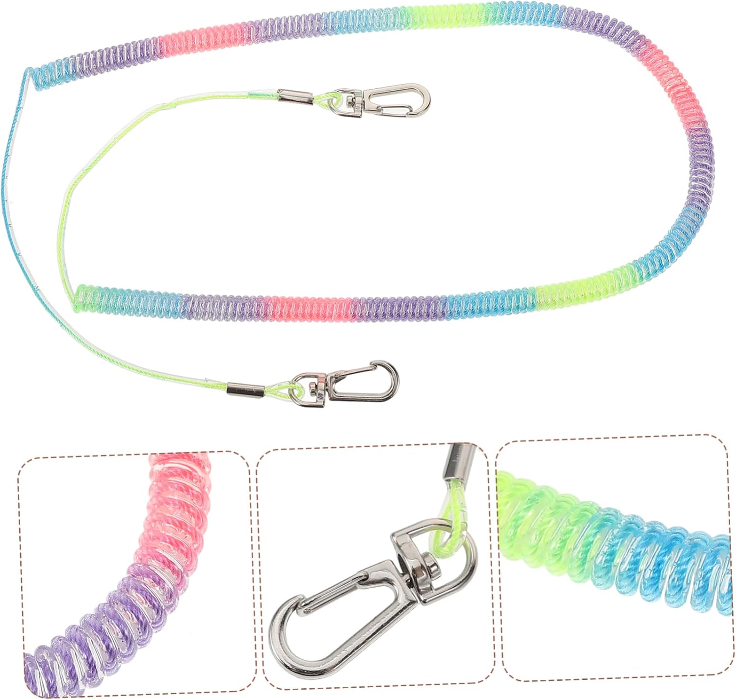 Kisangel Heavy Duty Elastic Fishing Lanyard with Stainless Steel Clasp High Elasticity Safety Rope for Sea and Freshwater Angling and Wear Resistant Tool Tether for Fishing Pliers and Outdoor Gear
