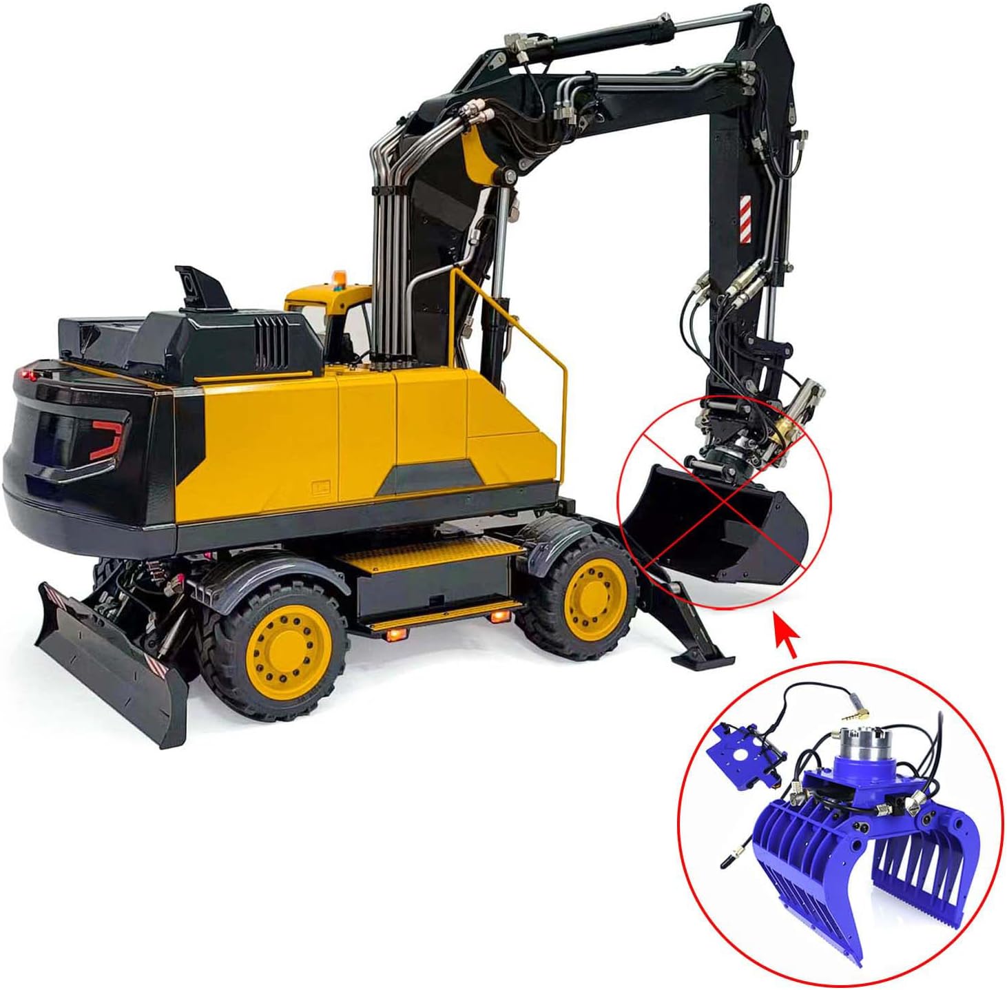 MTM 1:14 RC Hydraulic Wheeled Excavator with ripper attachment
