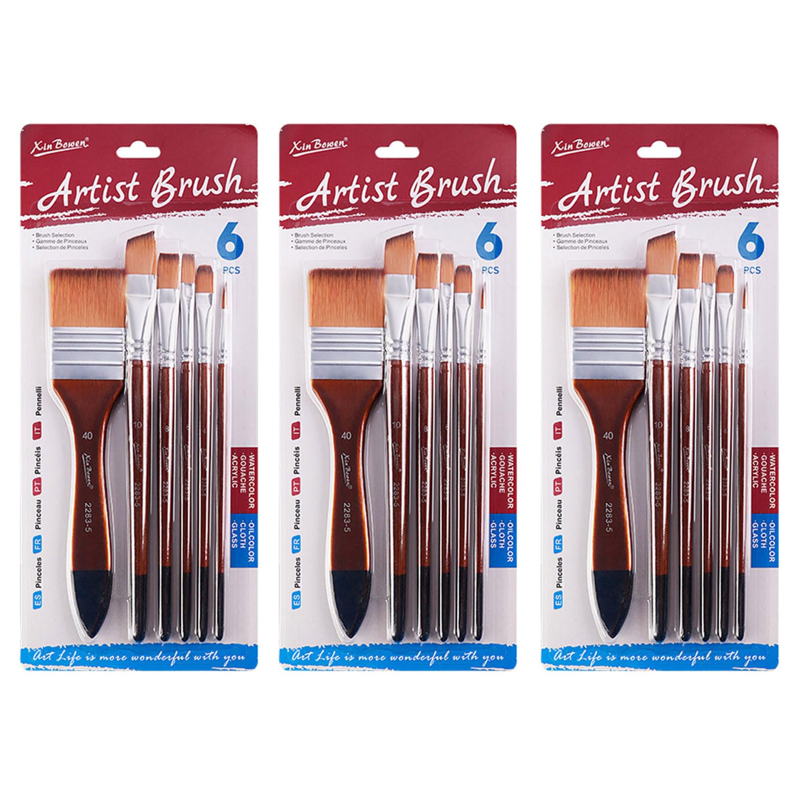 3 Set Paint Brush Set Watercolor Practical Paint Brushes Artist Brushes Drawing Supplies for Art Oil Painting