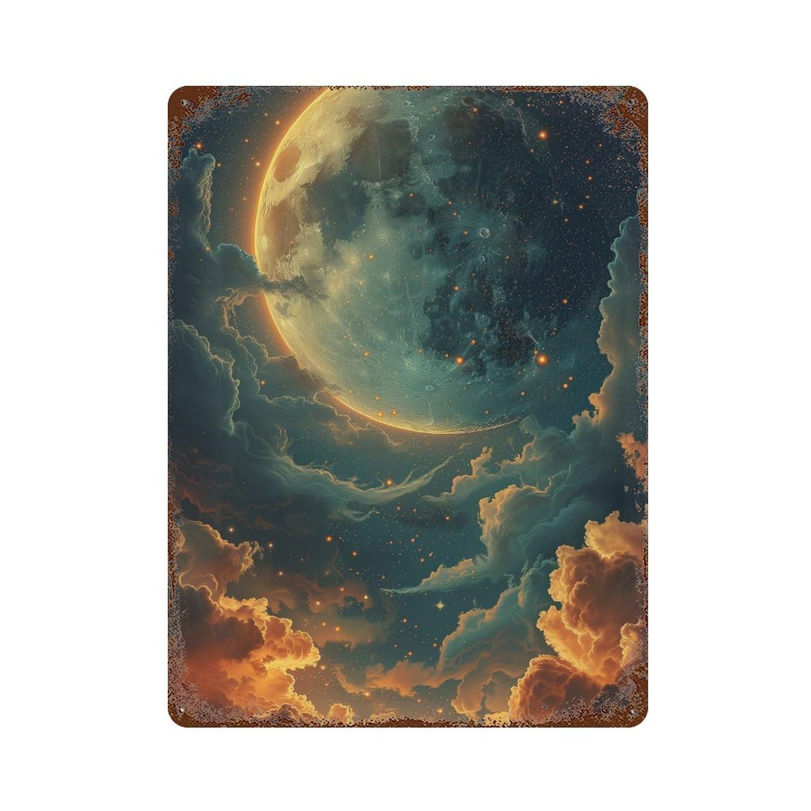 Garage Style Galactic Dreamscape -2 Retro Metal Sign 15.7"x11.8", Classic Wall Plaque for Bar And Workshop