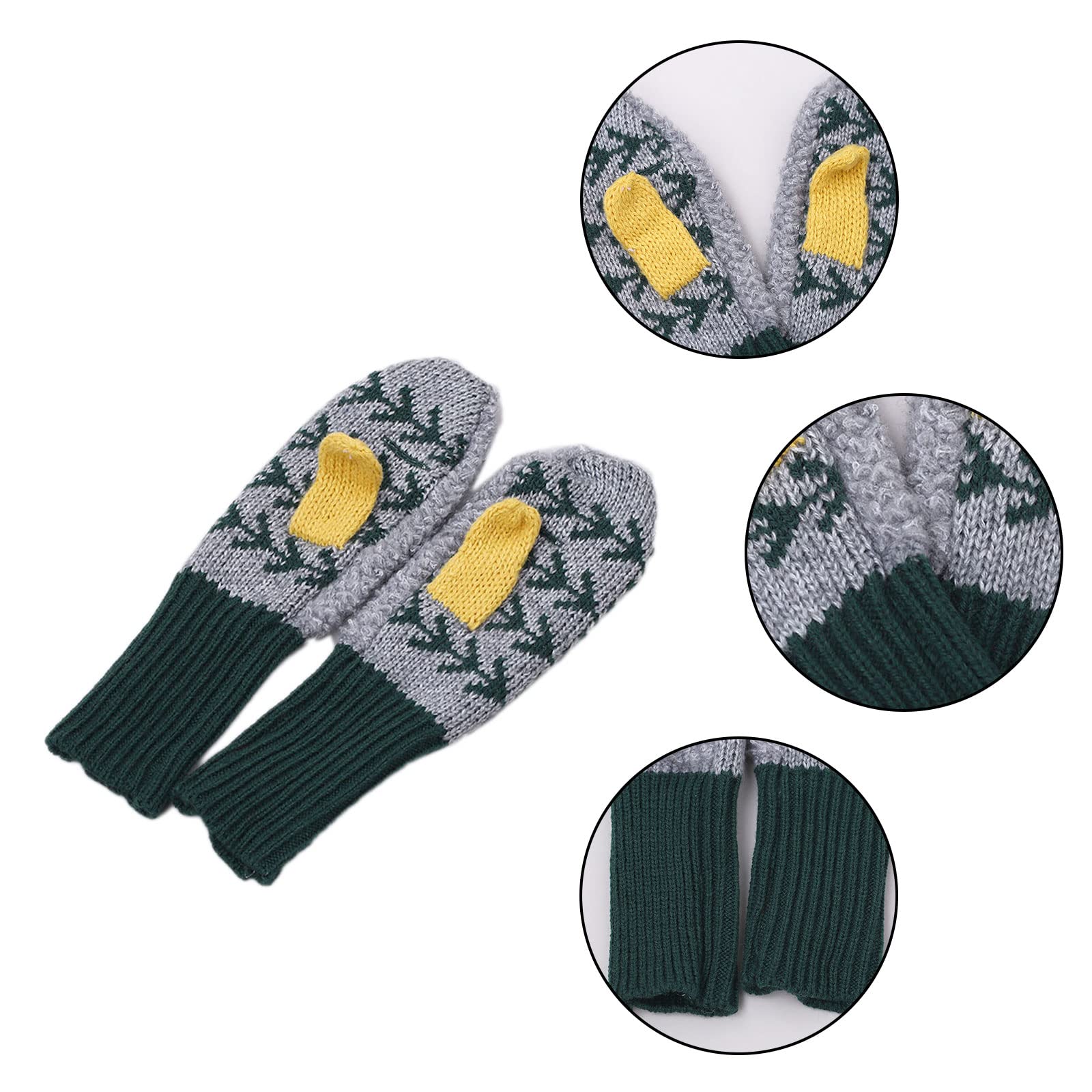 Thick Mittens Winter Crochet Gloves Hand Warmer Mitten For Tips Knit Elastic Cuff G