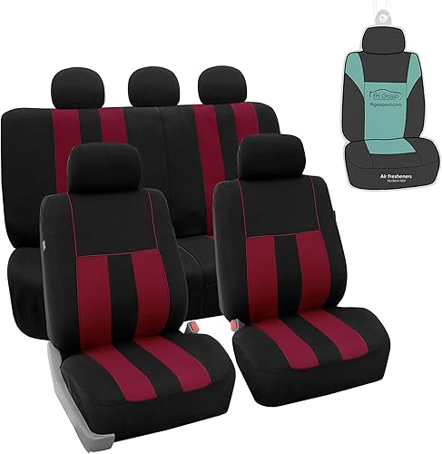 Miniatura 9 de FH GROUP FH-FB036115 fundas para asientos a rayas, púrpura/negro - Para la mayoría de los autos, camiones, SUV o van, Burgundy Rosado,Beige,Negro