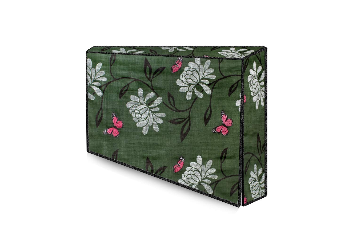 The Furnishing Tree Dustproof PVC LED TV Cover Suitable for All Models of 24 Inch TV Petals Pattern Green-image-23