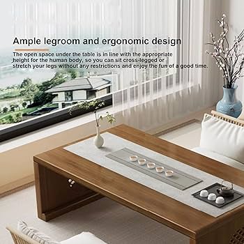 Amazon｜角丸折りたたみテーブル家庭用無垢材畳ティーテーブル