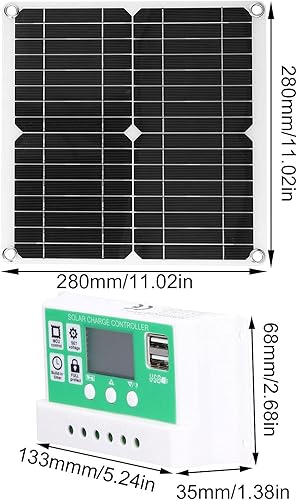 Miniatura 6 de Kit de panel solar de 40 W 18 V, doble puerto USB monocristalino de silicio flexible con controlador de carga solar de 60 A para ciclismo,