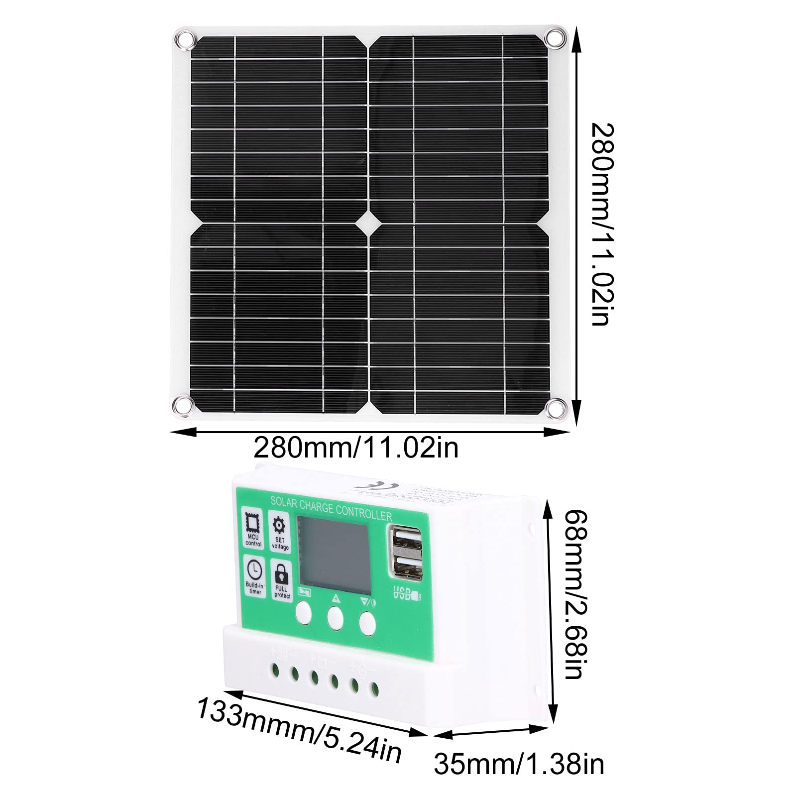 Kit pannello solare 40W 18V Pannello solare flessibile in silicio monocristallino con regolatore di carica solare 20A per esterno