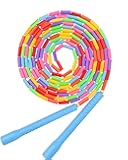 16.5FT Double Dutch Jump Ropes for Adults Kids, Rainbw Long Jump Rope, Beaded Jump Rope for Fitness, Segmented Skipping Ropes for Exercise Training, Tangle-Free