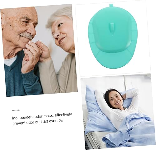 Miniatura 3 de 1 sartén de plástico con tapas con tapa, sartenes de plástico para mujeres discapacitadas con tapa, bandeja de cama para pacientes, color verde