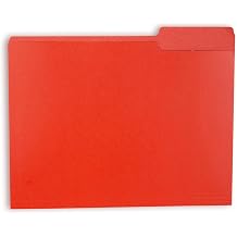 Office Folders,Colored File Folders,File Folders Letter Size,100 Packs 1/3-Cut Tab100, Red