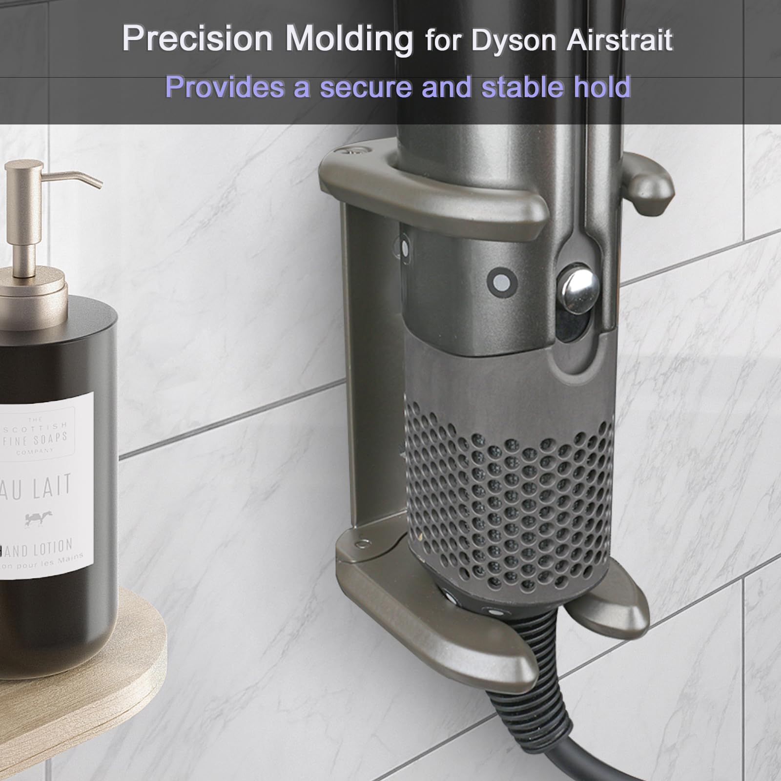 Airstrait Haarglätter Wandhalterung Kompatibel mit Dyson Airstrait, Metallständer Halterung Aufbewahrungsgestell für Dyson Haarglätter Trockner Zubehör (Grau)