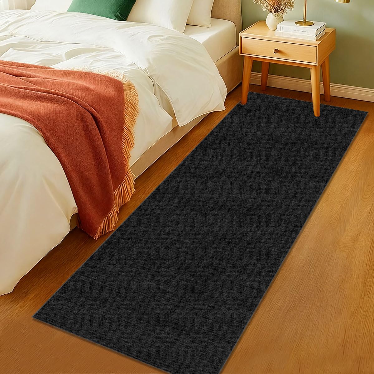 Tappeto Passatoia Cucina Antiscivolo Lavabile Tappeto Corridoio Lungo Tappeto Cucina Tappeto Ingresso Interno Moderno Tappetini Lungo per Entrata Camera da Letto Lavanderia Nero 50 x 180cm