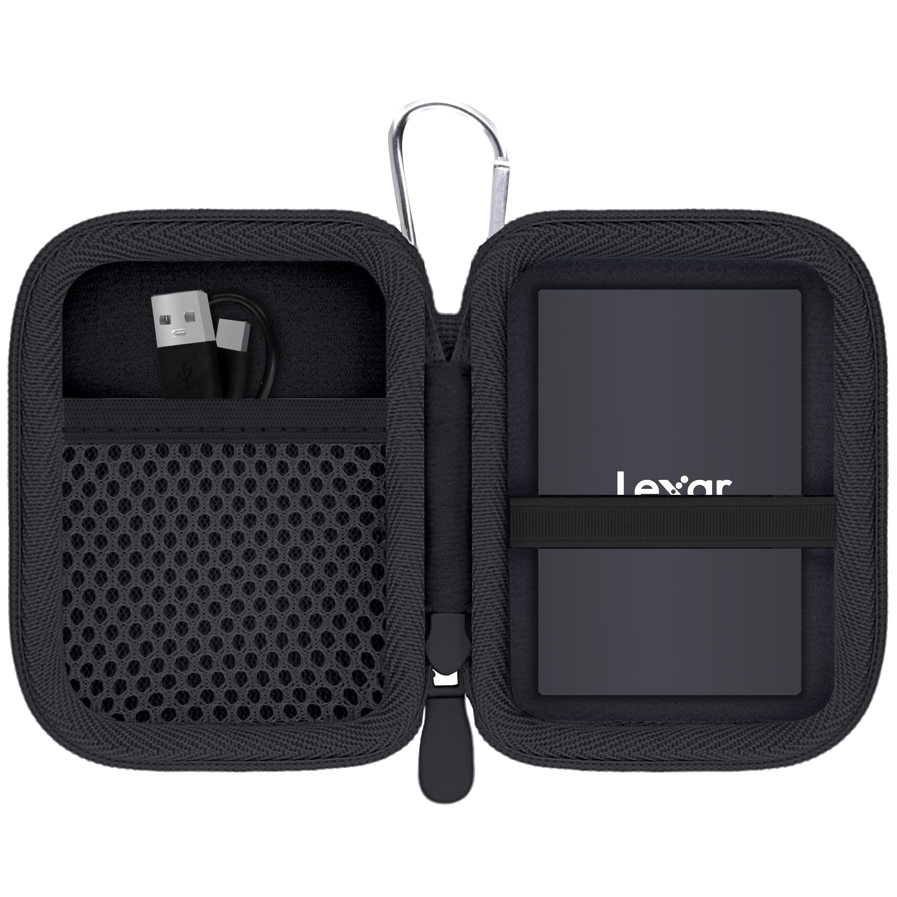 khanka Custodia per SSD Lexar TouchLock ES5/ES4/SL500/SL500M,Nero | Compatibile con SSD Lexar TouchLock ES5/ES4/SL500/SL500M 1TB/2TB/4TB, Rivestimento in Velluto,Custodia Rigida,Solo Custodia