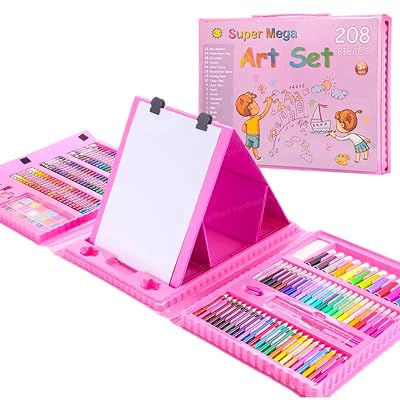 FunBlast Artist Colour Set with Multiple Coloring Kit, 208 Pcs Professional Drawing Color Pencils, Water Colors, Oil Pas