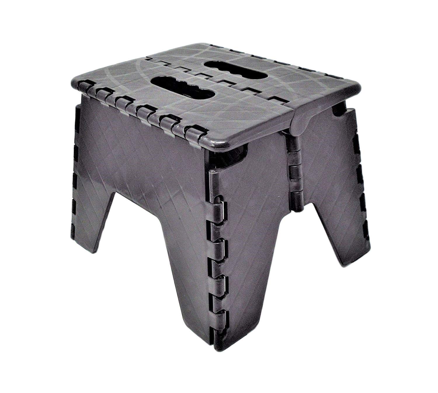 Dwd Black Small White Plastic Folding Step Stool (Black)