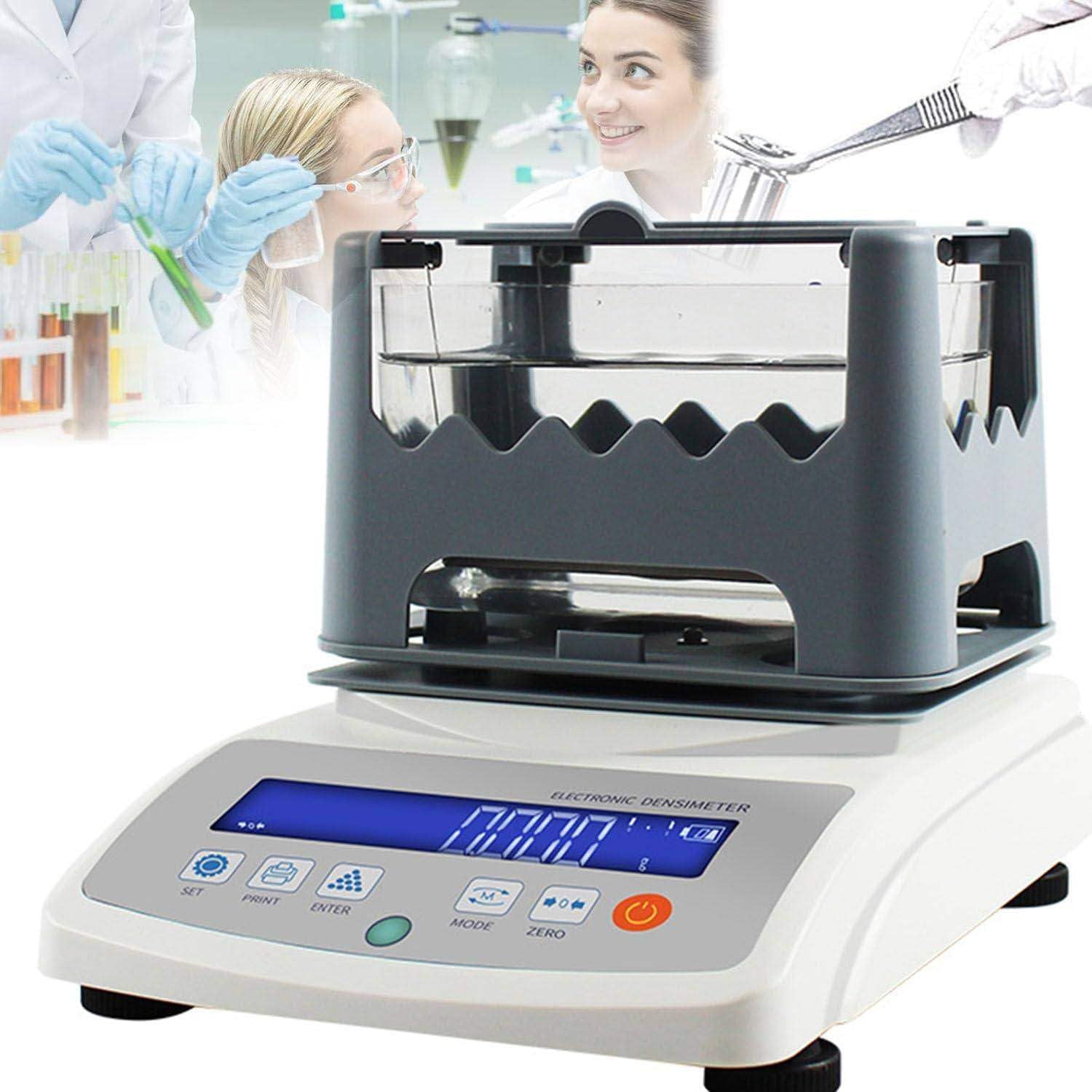 Densímetro electrónico de sólidos, kit automático de prueba de oro de 300 g/600 g/1200 g, medidor de densidad digital para medición precisa de oro, plata, platino, detección de precisión de 0,001 g