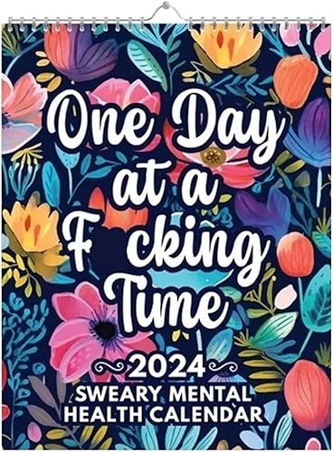 Calendario divertido de salud mental 2024, calendario divertido 2024, calendario de escritorio 2024, calendario de pared, agenda mensual 2024,