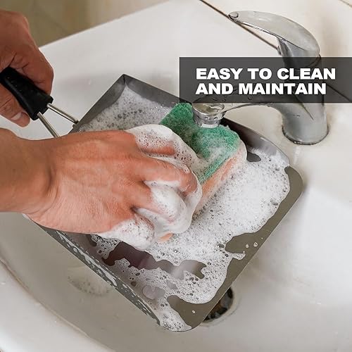 Miniatura 6 de Stanbroil Espátula de parrilla de acero inoxidable para asar hamburguesas, ideal para freír y mover alimentos, 13 pulgadas