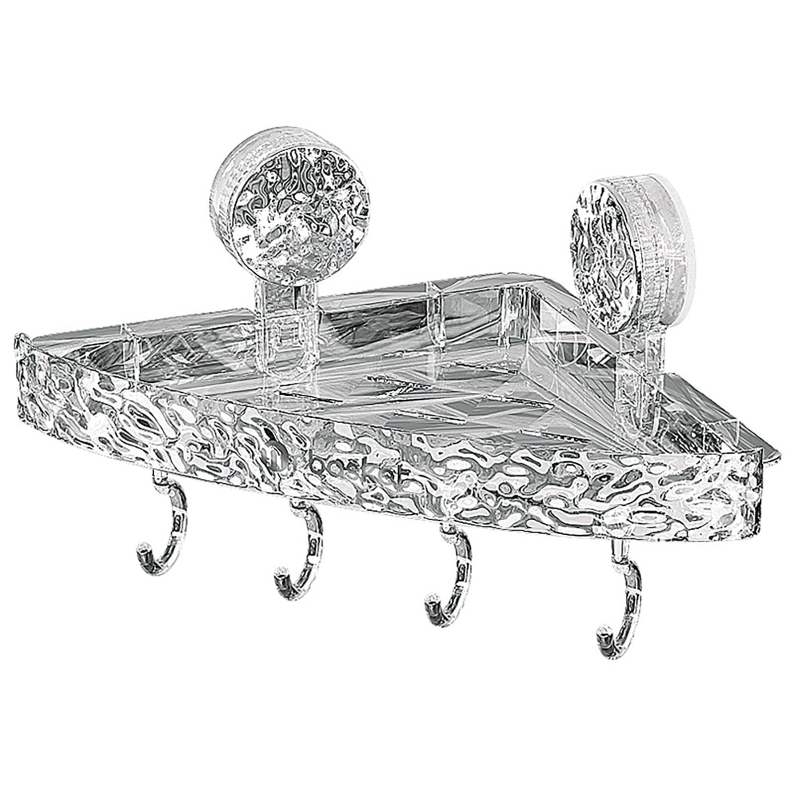 YOXIER Shower Caddy 1 or 2 Pack Suction Cup Shower Caddy Adhesive Shower Shelves Corner No-Drilling Removable Plastic