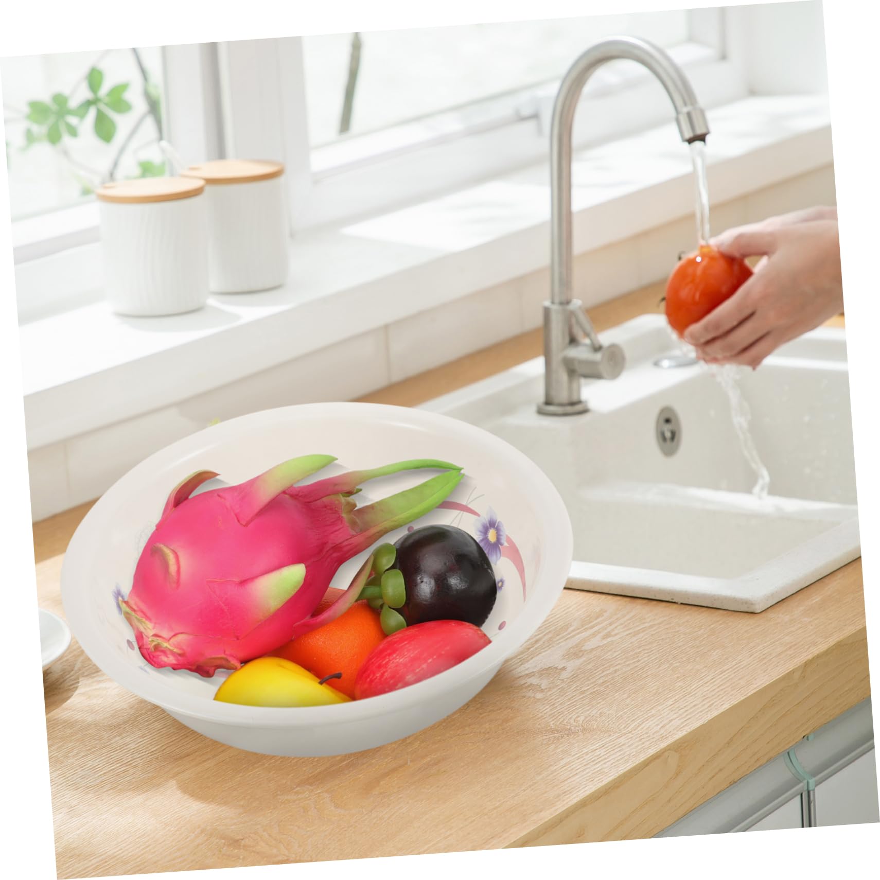 Cuenco de Esmalte Vintage Engrosado 30cm, Lavabo Profundo