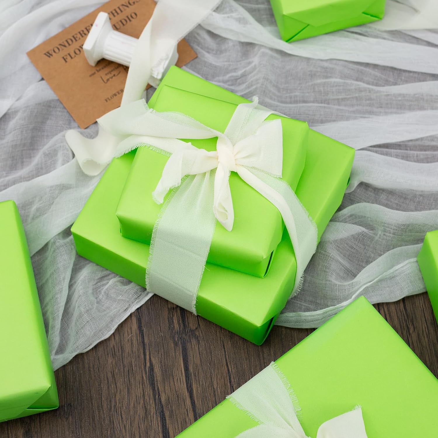 Garbendy Kraft Paper Roll Avocado Green-17 inches x 32.8 feet Recyclable Paper Perfect for Christmas, Holiday Gift Wrap, Craft, Packing, Floor Covering, Dunnage, Parcel, Table Runner