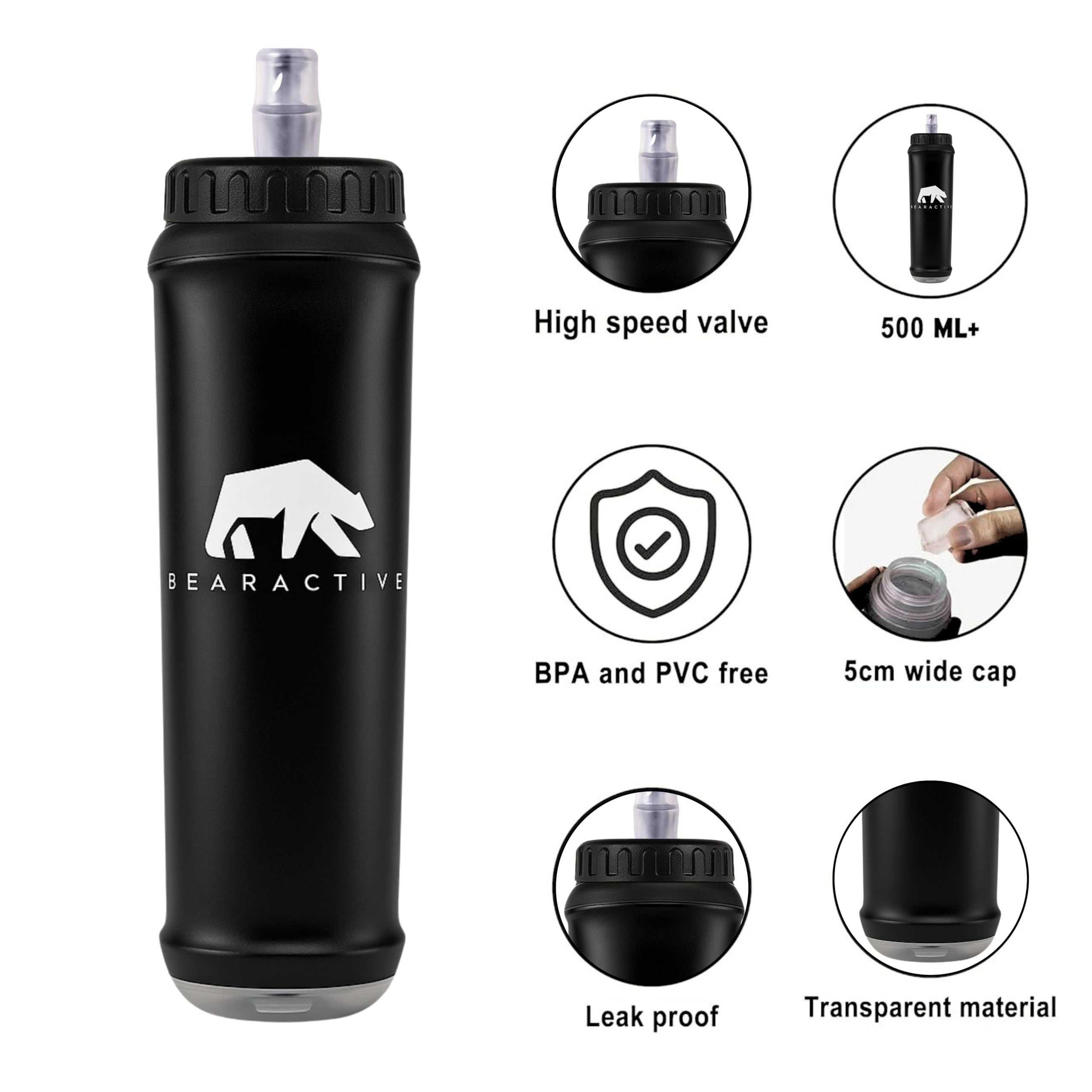 Running Phone Holder with 500ml Running Water Bottle - Adjustable Strap and 6 Pockets - Running Hydration Vest, Running Vest Women & Men - Running Gifts
