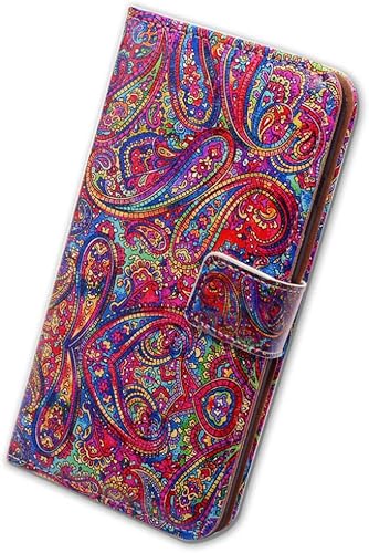 Miniatura 4 de Bcov - Funda para iPhone SE 2022, funda para iPhone SE de 3 generación, iPhone SE 2020, funda de piel con diseño de cachemira brillante con ranura