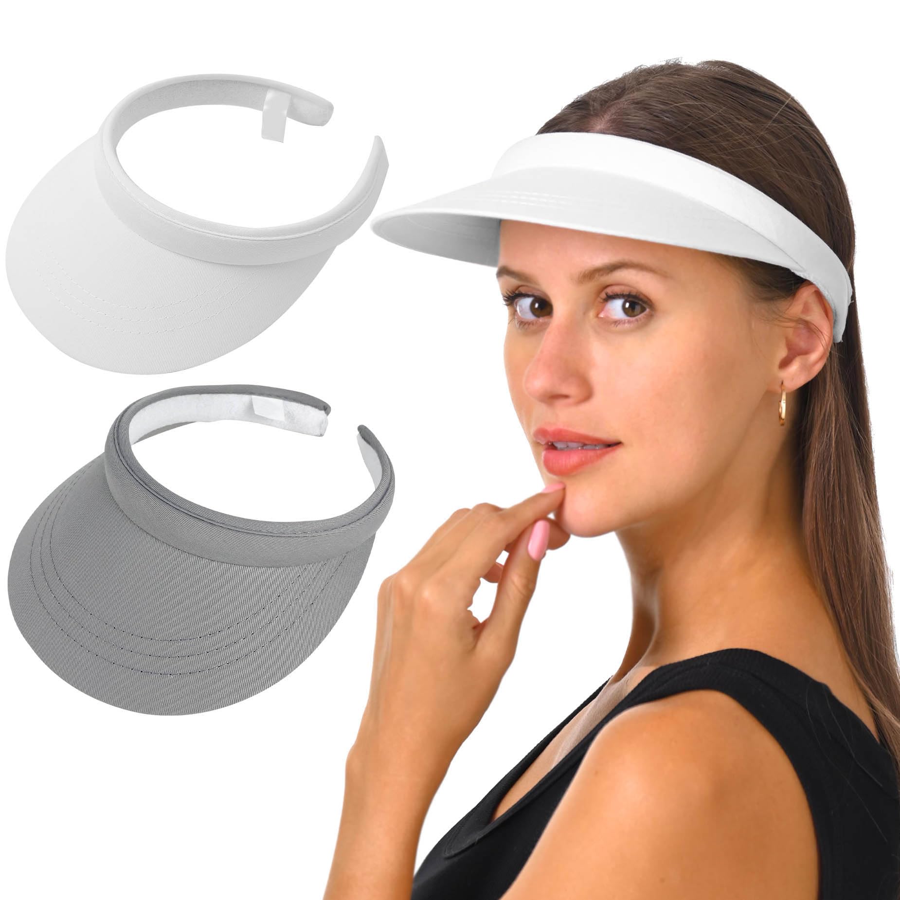 2 Pack Clip On Visor Hats Women Men Adjustable Wide Brim  display picture 3